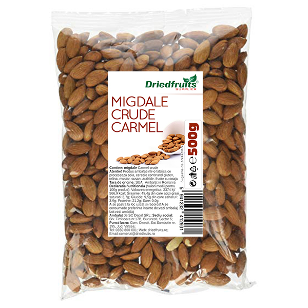 Migdale crude Carmel Supreme Driedfruits – 500 g Dried Fruits Alune & miez & nuci crude